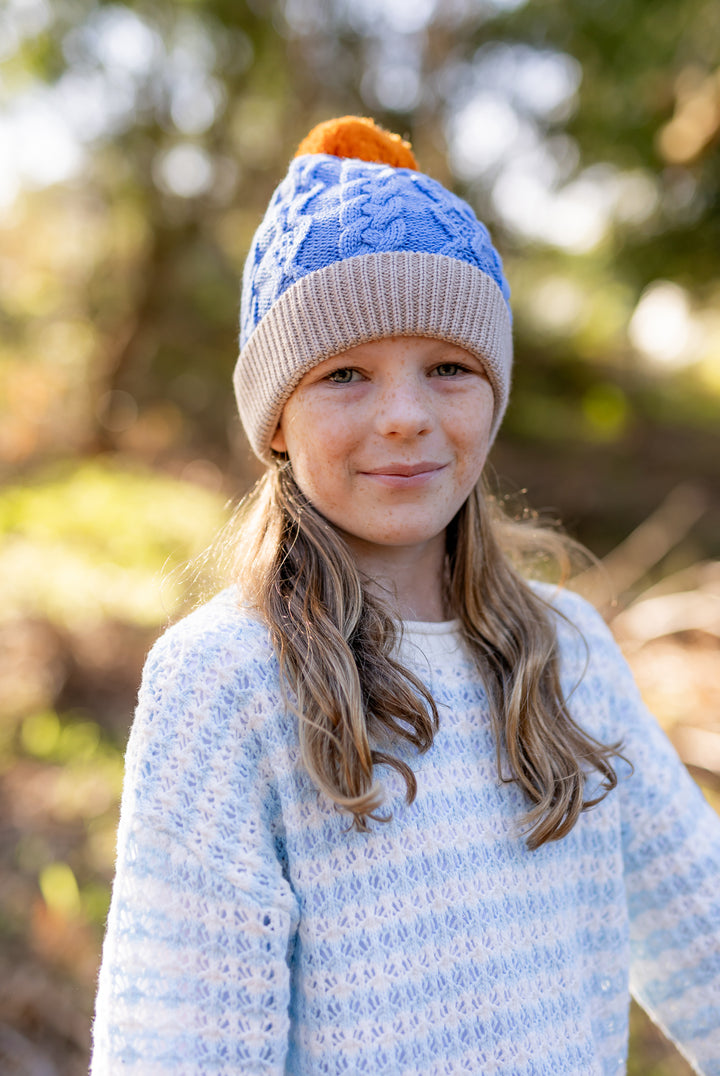 Acorn August Merino Beanie Light Blue