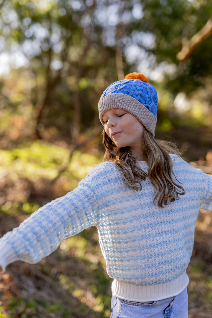 Acorn August Merino Beanie Light Blue