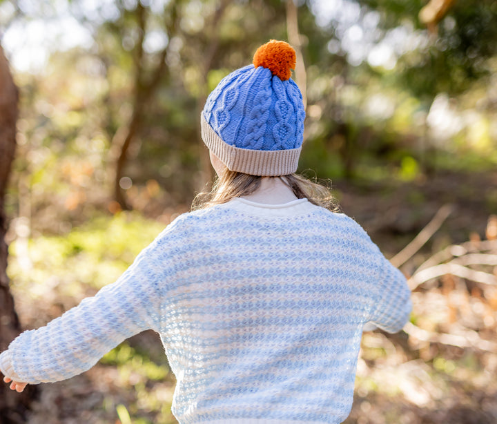 Acorn August Merino Beanie Light Blue