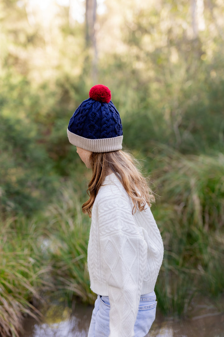 Acorn August Merino Beanie Navy