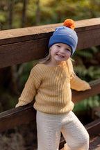 Acorn Brontosaurus Merino Beanie Blue