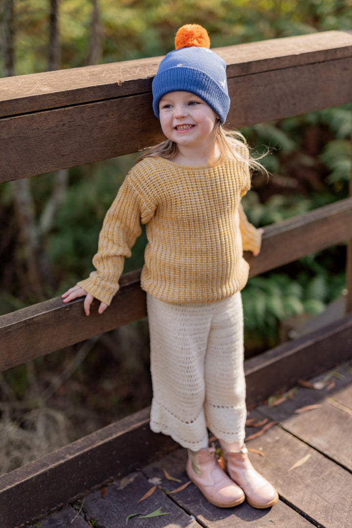 Acorn Brontosaurus Merino Beanie Blue