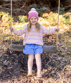 Acorn Scalloped Merino Beanie Pink