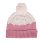 Acorn Scalloped Merino Beanie Pink