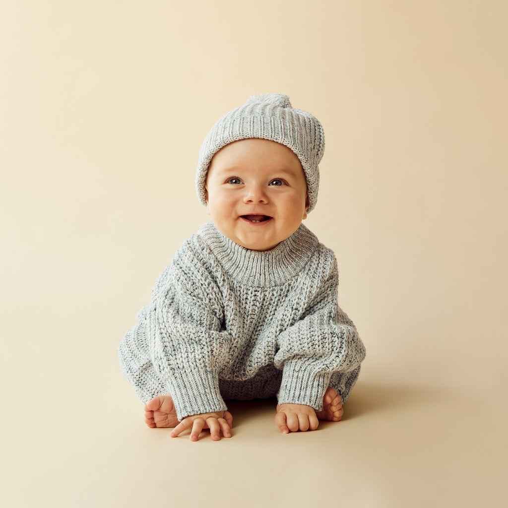 Wilson & Frenchy - Duck Egg Organic Knitted Jumper