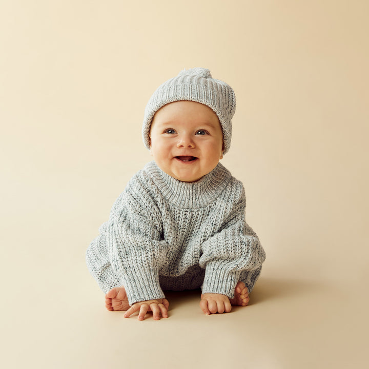 Wilson & Frenchy - Duck Egg Organic Knitted Jumper