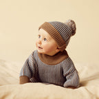 Wilson & Frenchy - Coco Blue Speckle Organic Knitted Ribbed Hat