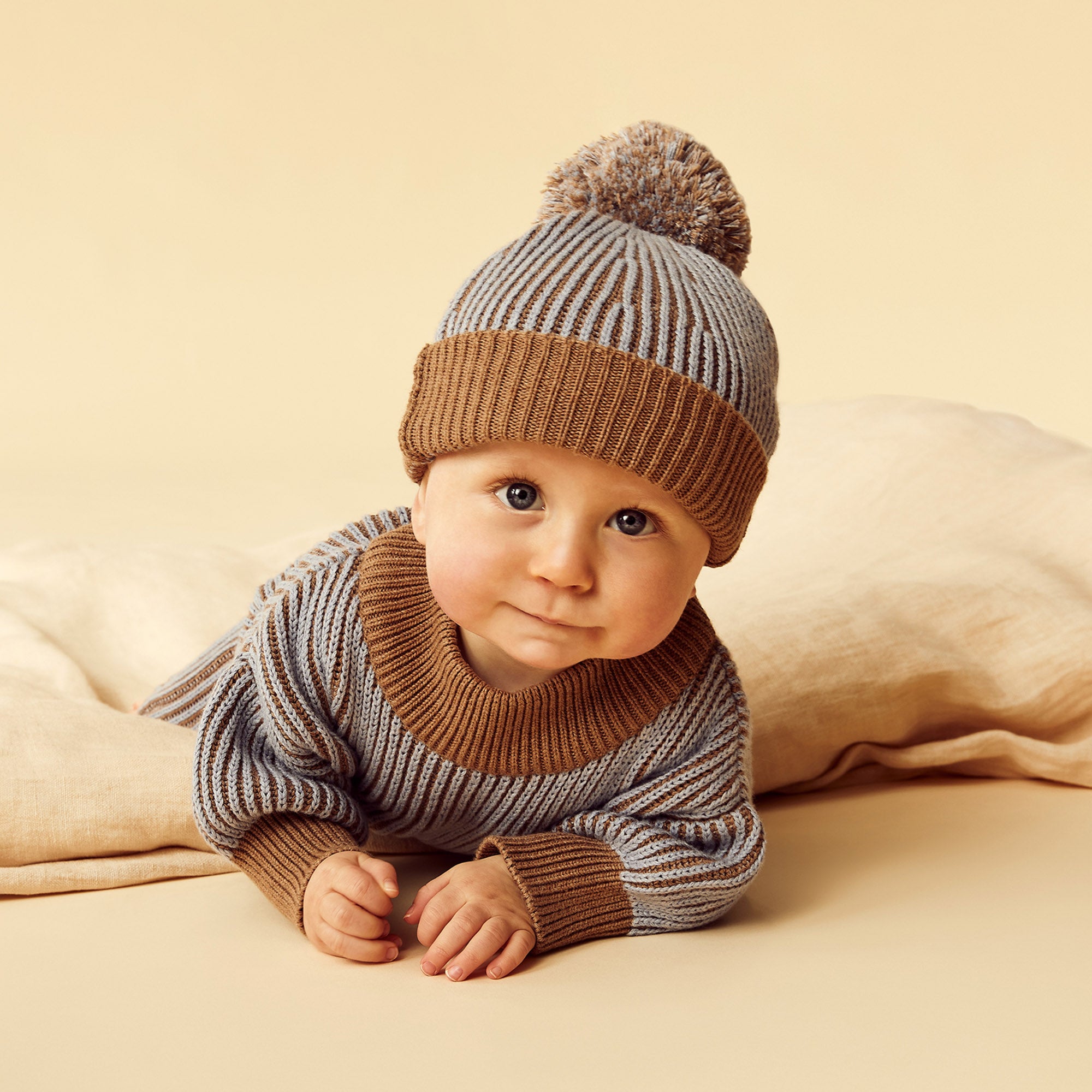 Wilson & Frenchy - Coco Blue Speckle Organic Knitted Ribbed Hat