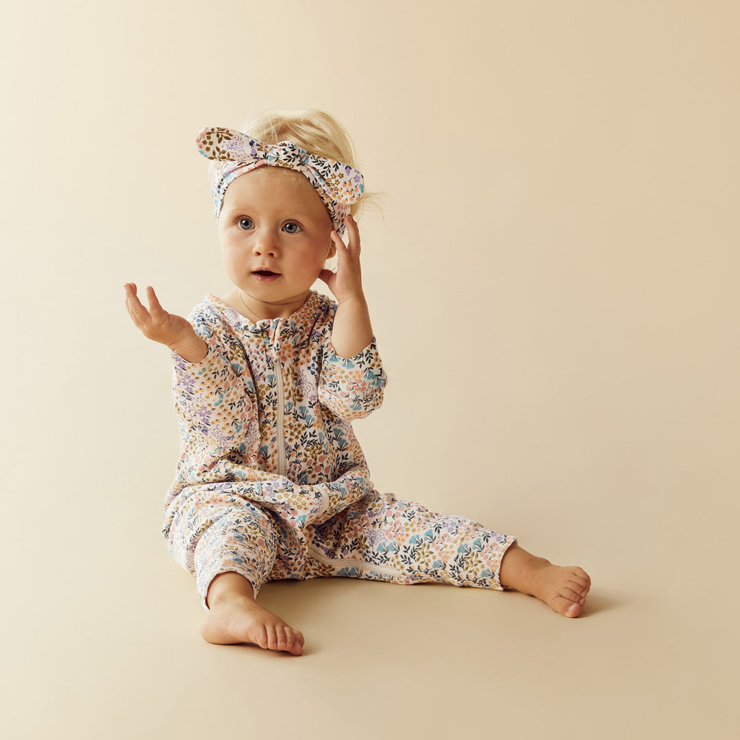 Wilson & Frenchy - Tiny Bloom Organic Zipsuit with Feet