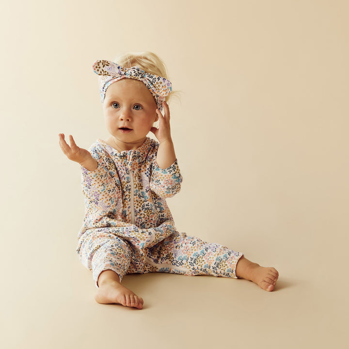 Wilson & Frenchy - Tiny Bloom Organic Zipsuit with Feet