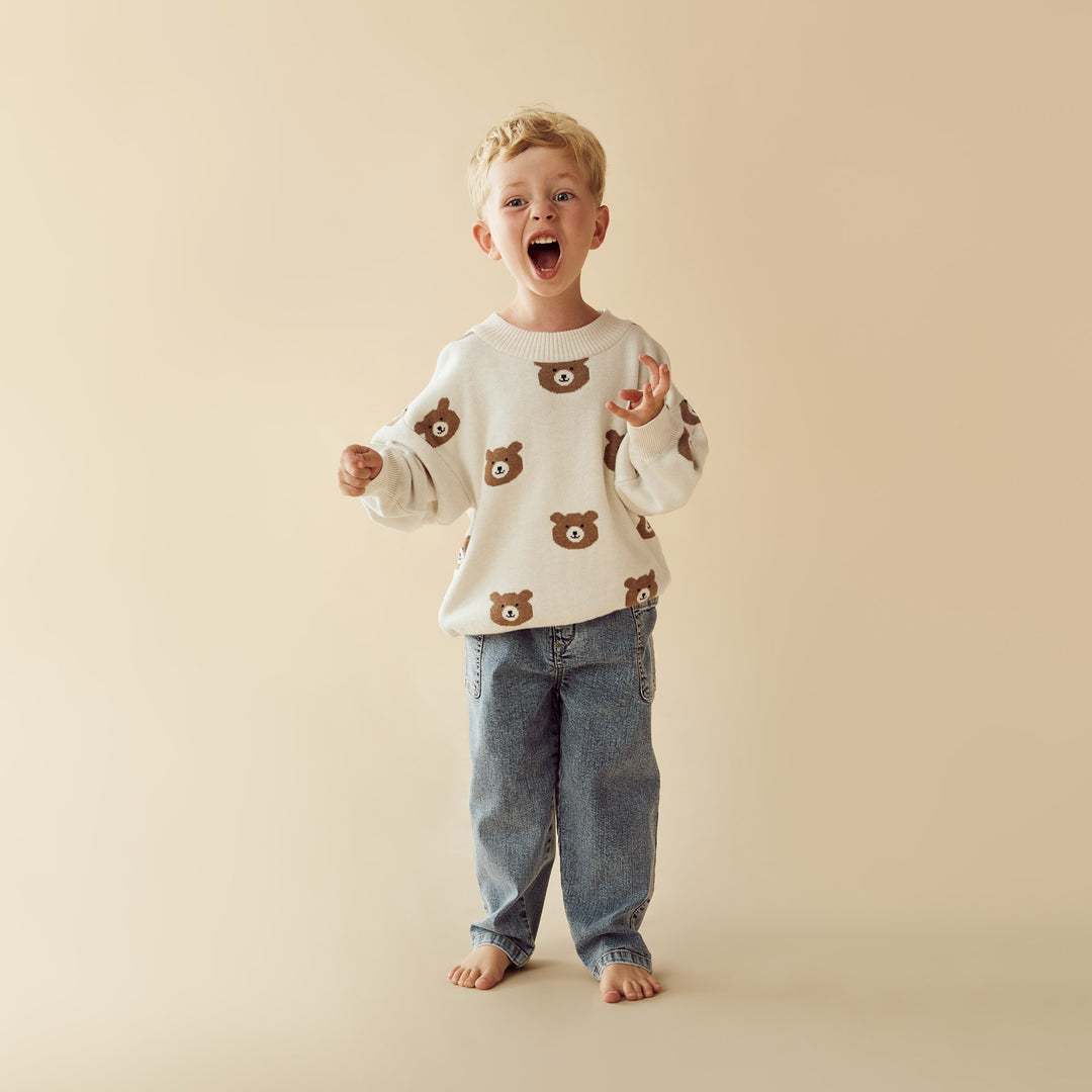 Wilson & Frenchy - Beary Cute Organic Knitted Jacquard Jumper