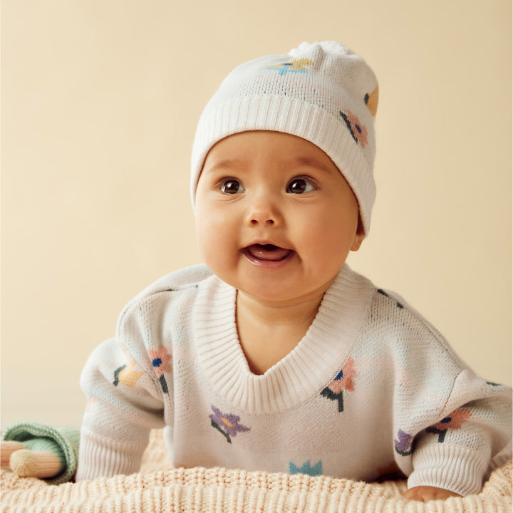 Wilson & Frenchy - Flower Pop Organic Knitted Jacquard Hat