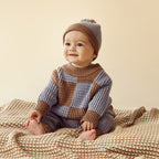 Wilson & Frenchy - Coco Blue Speckle Organic Knitted Check Jumper