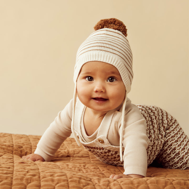 Wilson & Frenchy - Cinnamon Stripe Organic Knitted Overall