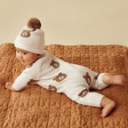 Organic Knitted Jacquard Growsuit - Beary Cute