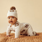 Organic Knitted Jacquard Hat - Beary Cute