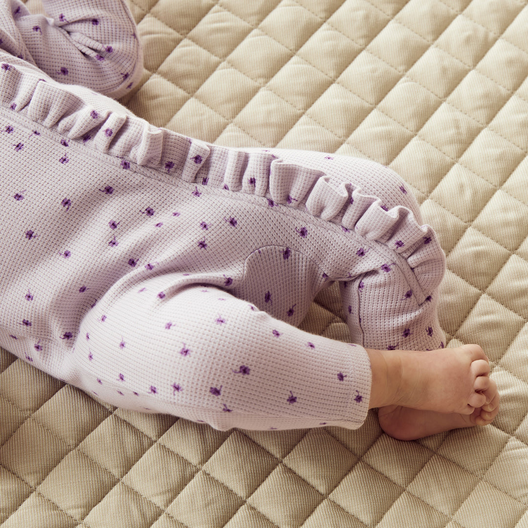 Wilson & Frenchy - Lulu Daisy Organic Waffle Ruffle Zipsuit
