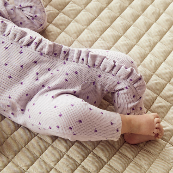 Wilson & Frenchy - Lulu Daisy Organic Waffle Ruffle Zipsuit