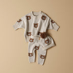 Organic Knitted Jacquard Legging - Beary Cute
