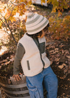 Tokyo Merino Beanie Sage Stripe
