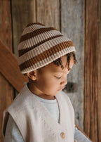 Tokyo Merino Beanie Caramel Stripe