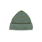Berlin Merino Beanie Green and Blue Stripe