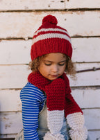 Retro Beanie Red and Cream