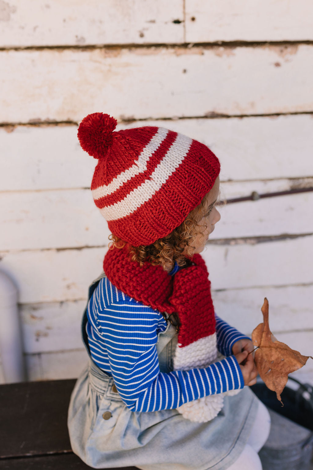 Retro Beanie Red and Cream