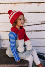 Retro Beanie Red and Cream