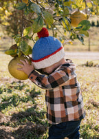 Teddy Beanie Blue and Red