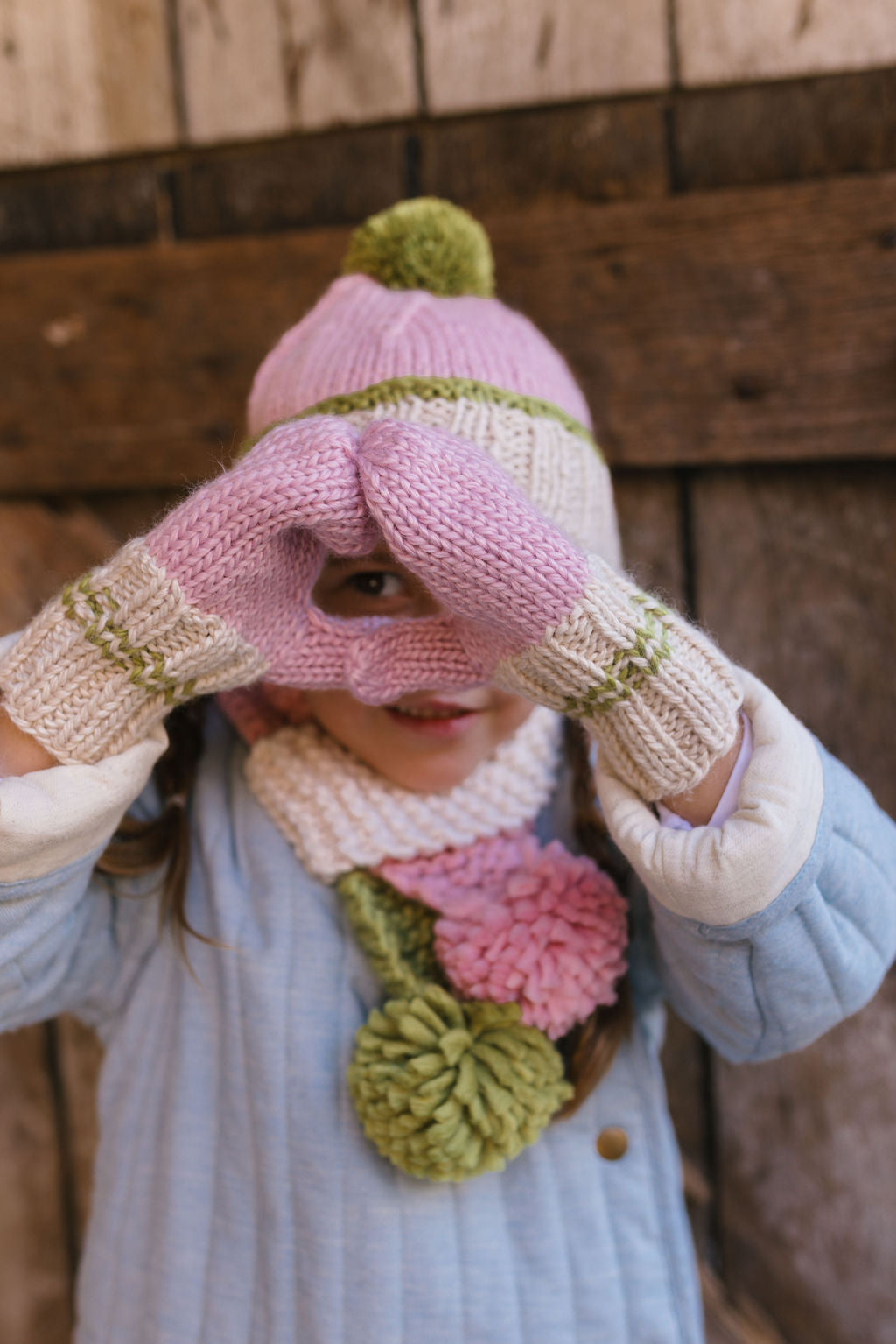 Teddy Beanie Pink and Green
