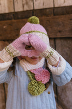 Teddy Beanie Pink and Green