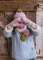 Teddy Beanie Pink and Green