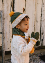 Teddy Beanie Khaki and Gold