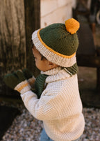 Teddy Beanie Khaki and Gold