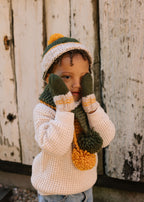 Teddy Beanie Khaki and Gold
