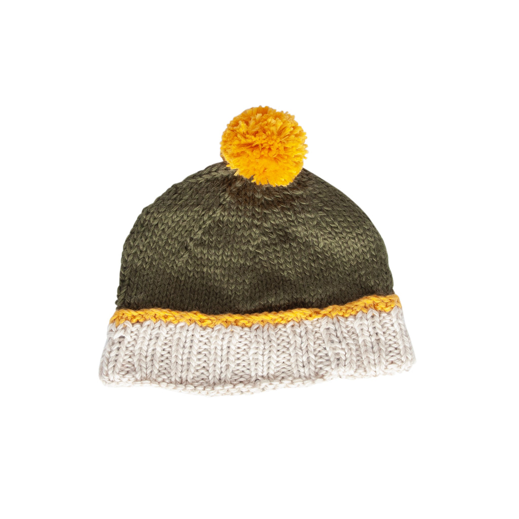 Teddy Beanie Khaki and Gold