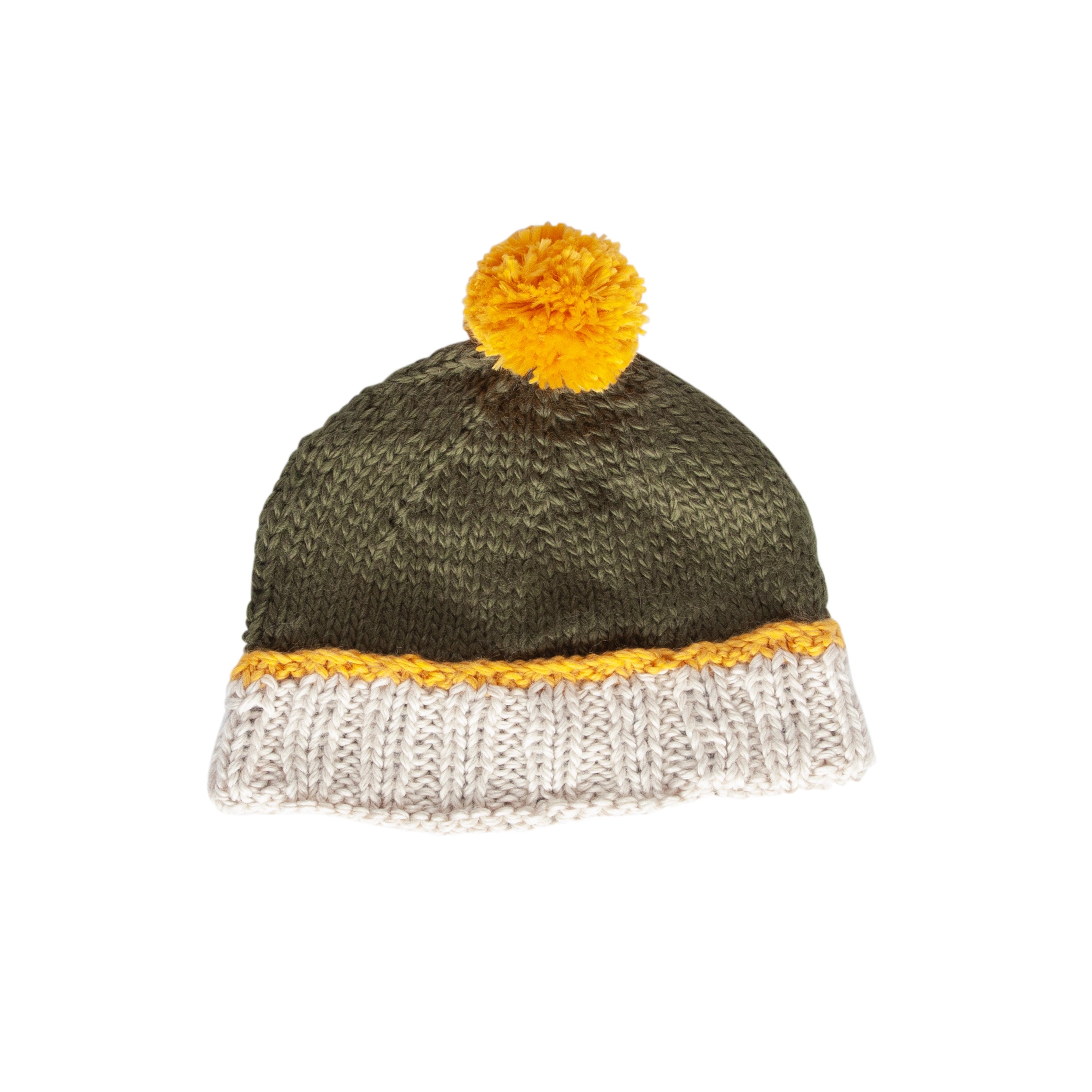 Teddy Beanie Khaki and Gold