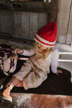 Denmark Beanie Red and Cream