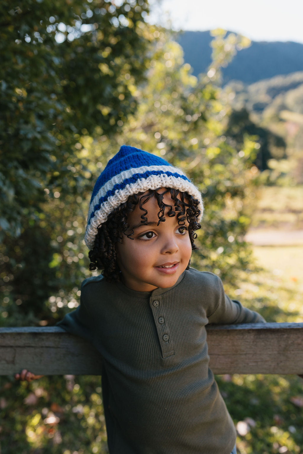 Denmark Beanie Blue and Cream