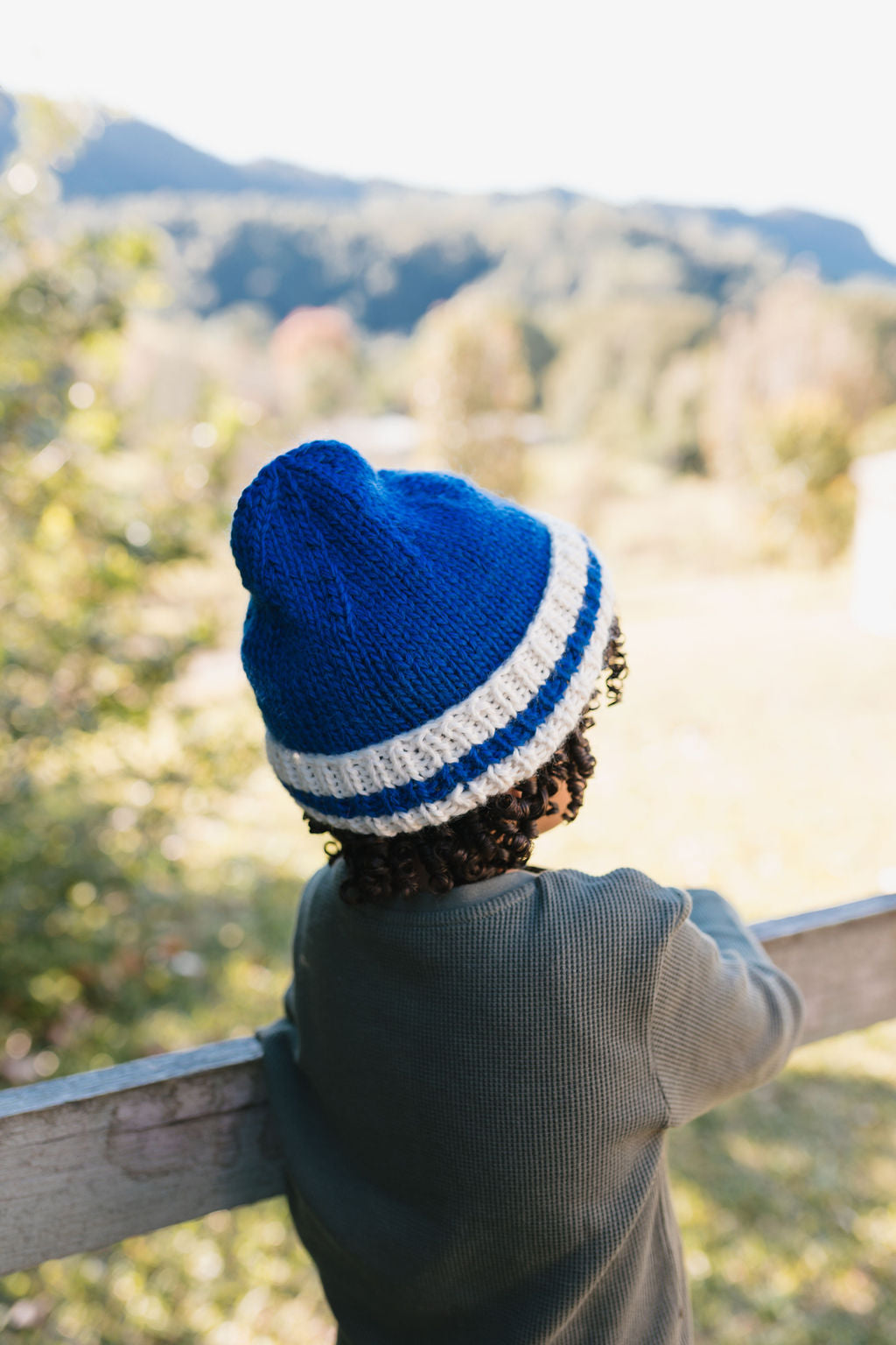 Denmark Beanie Blue and Cream