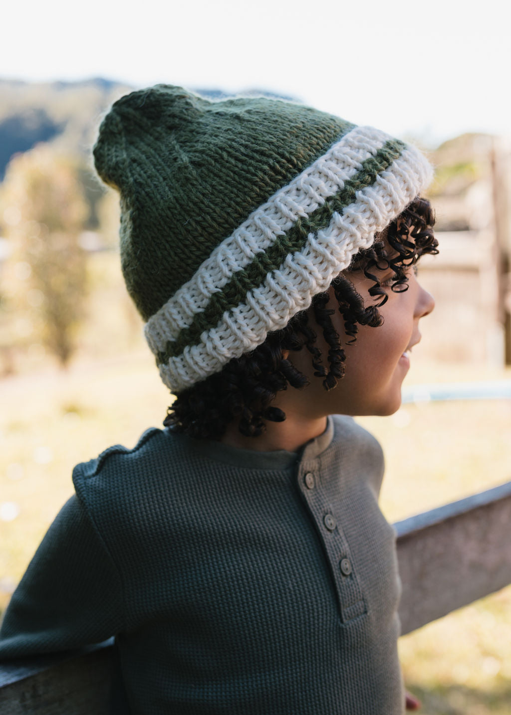 Denmark Beanie Khaki and Cream