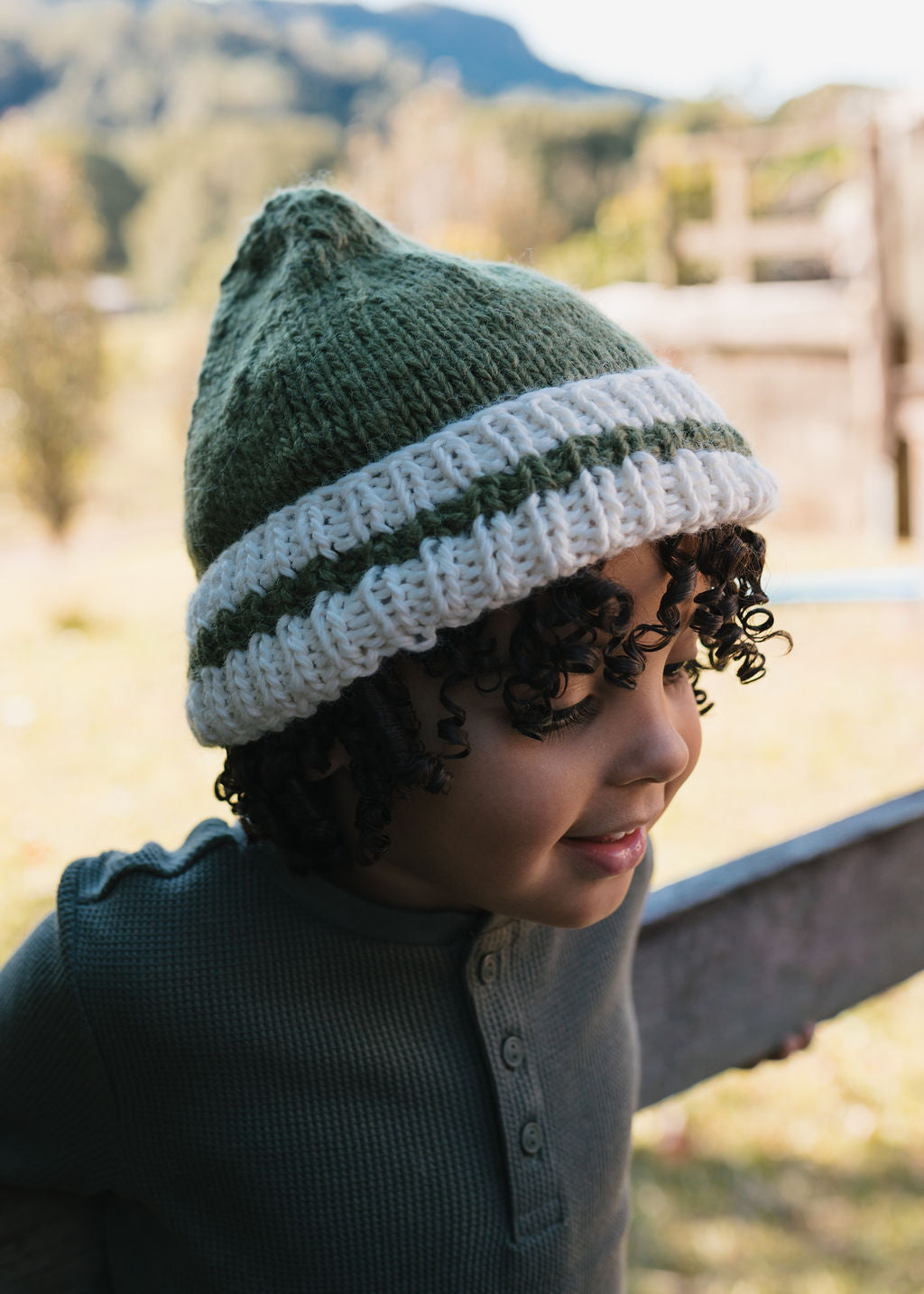 Denmark Beanie Khaki and Cream