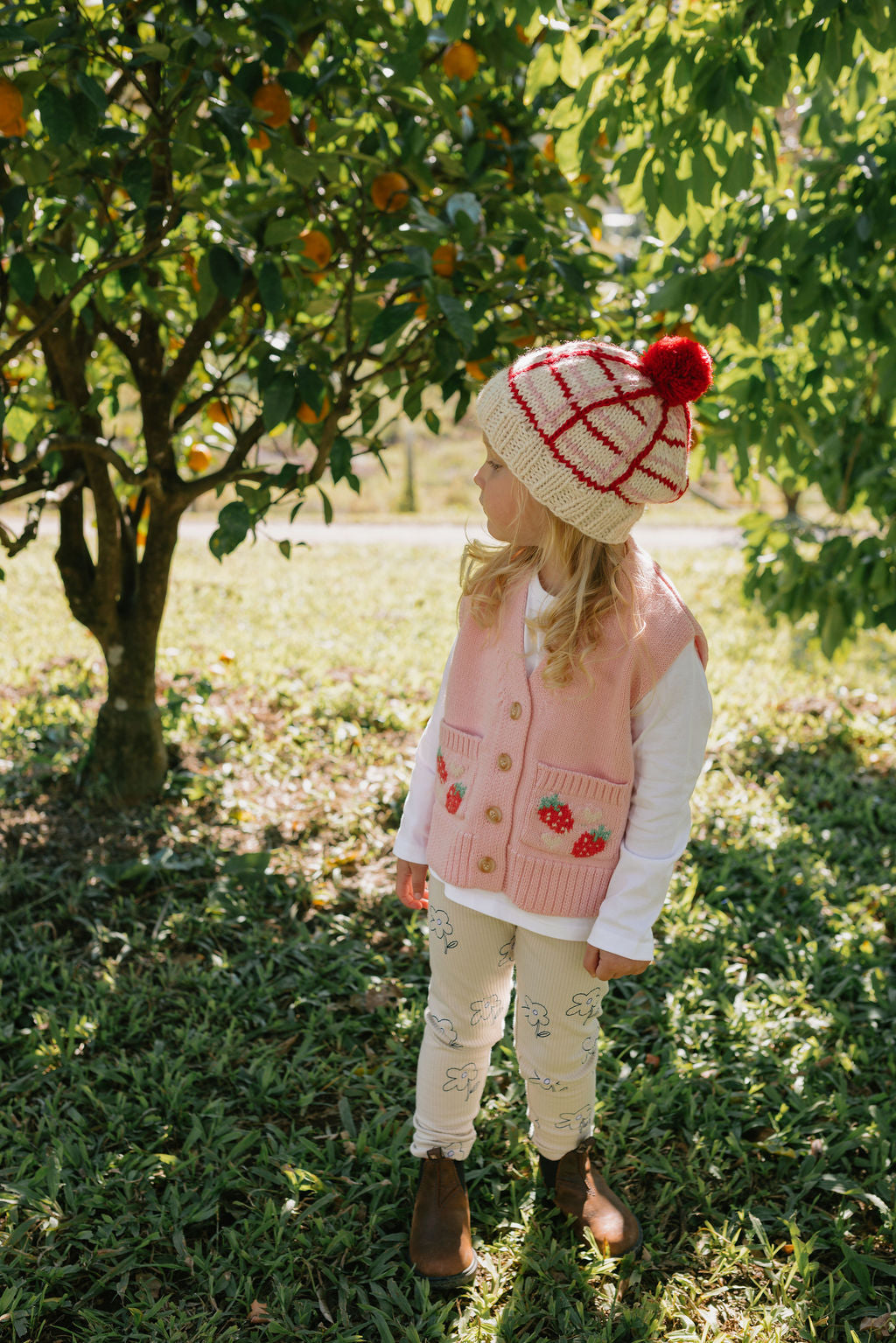 Crossroads Beanie Pink and Red
