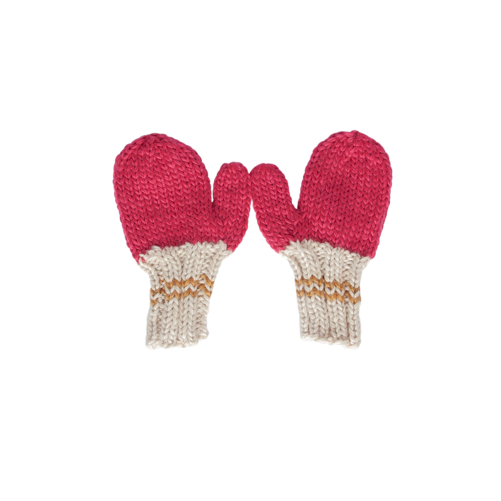 Teddy Mittens Fushcia and Caramel