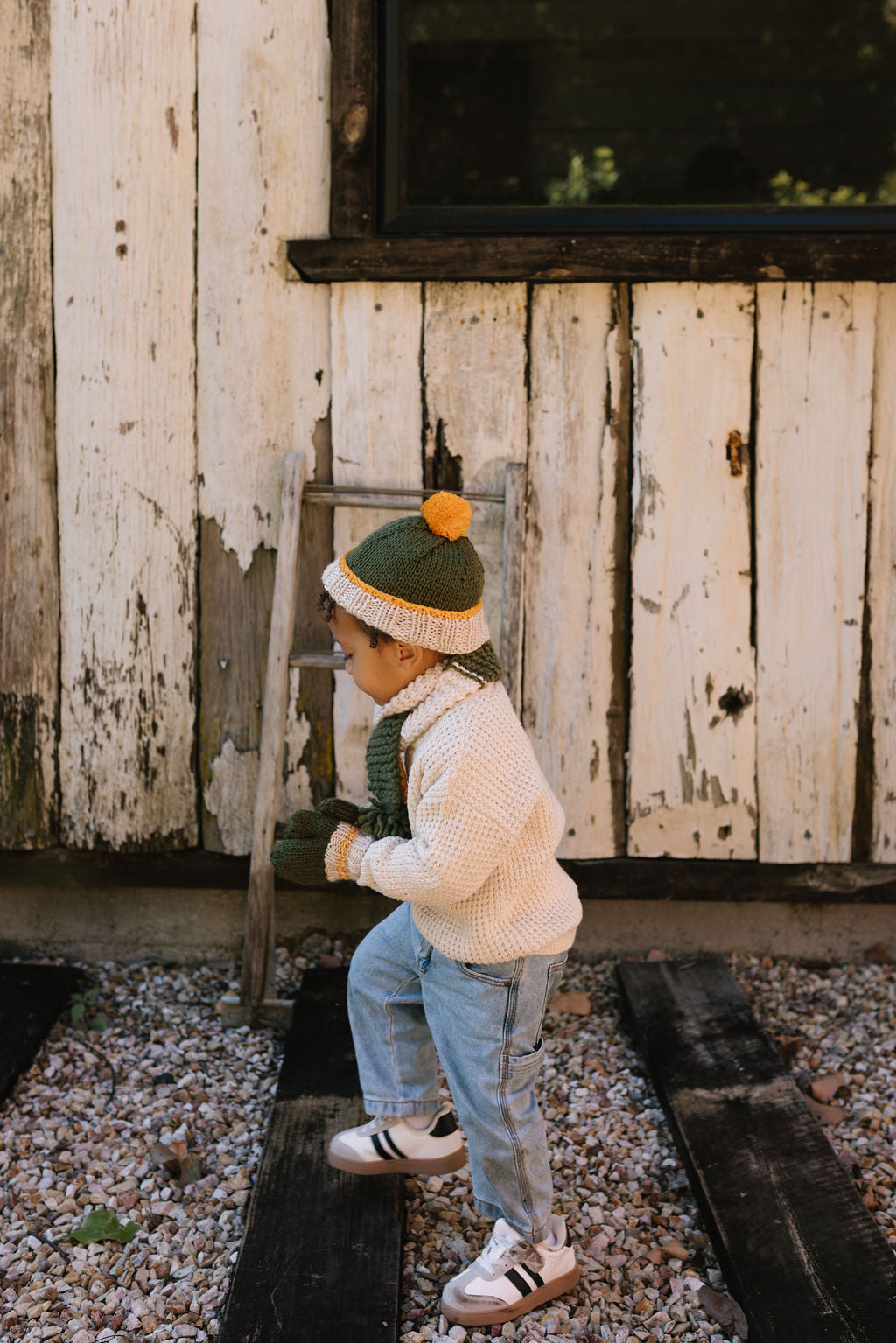 Teddy Mittens Khaki and Gold