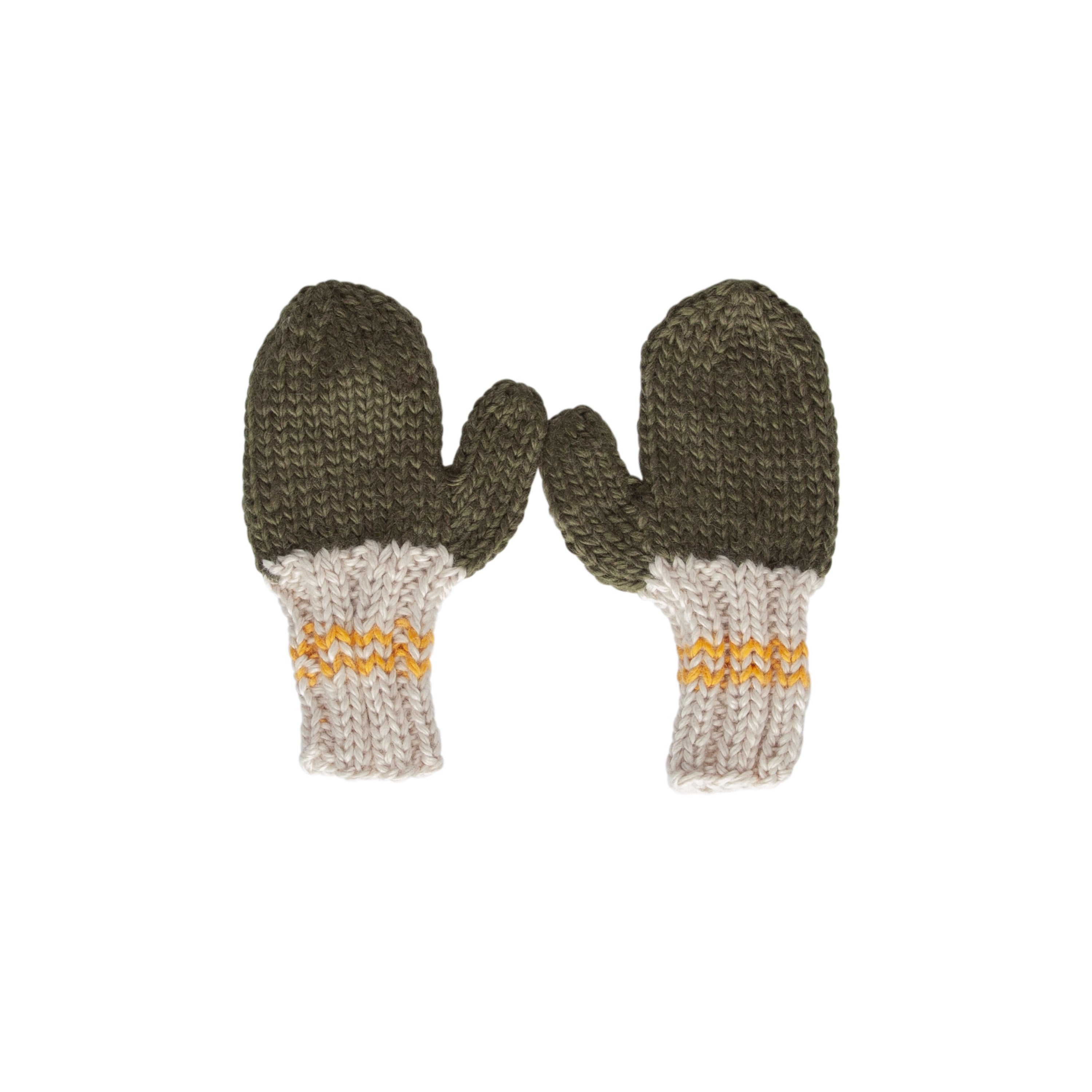 Teddy Mittens Khaki and Gold
