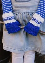 Denmark Mittens Blue and Cream