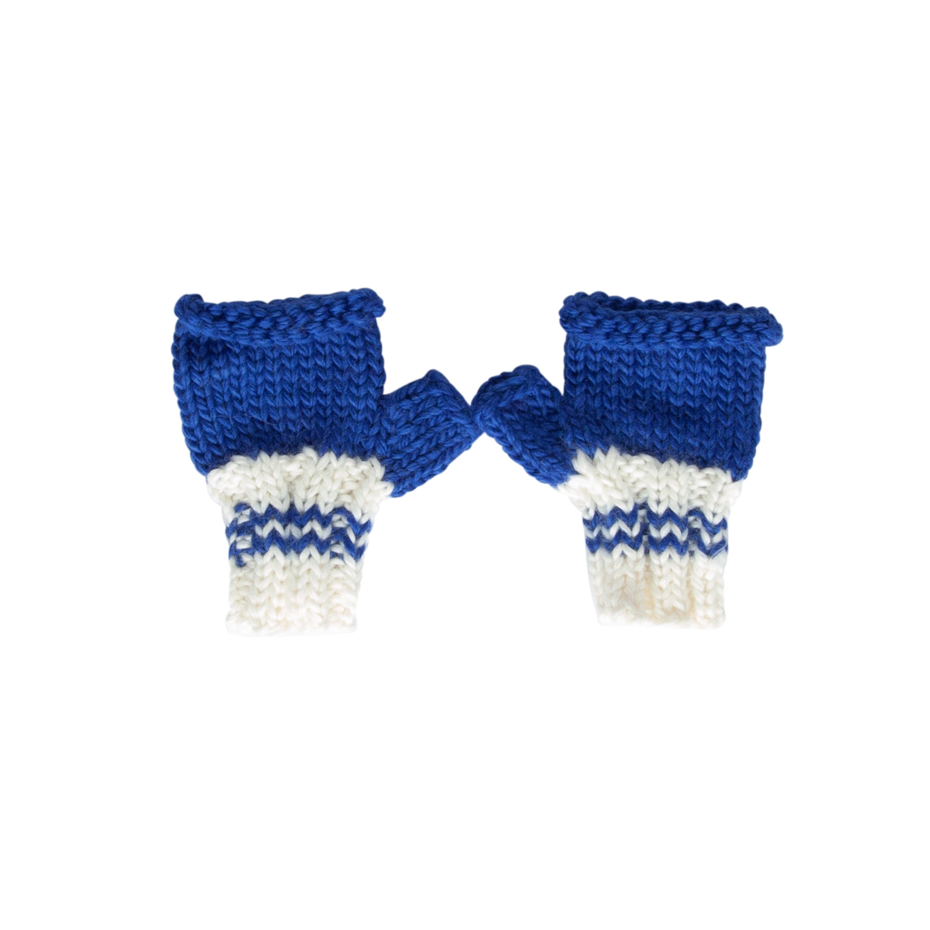 Denmark Mittens Blue and Cream