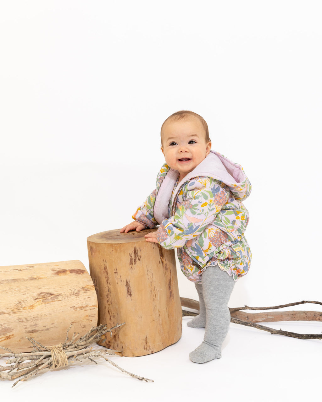 Celine Jacket - Pink Bird Flower